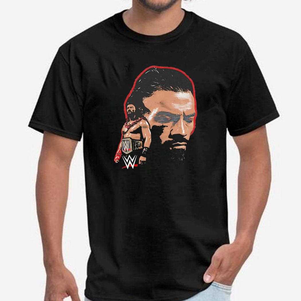 Roman Reigns Wwe Big Face Signature Graphic Shirt Roman Reigns Wwe Big Face Signature Graphic Shirt