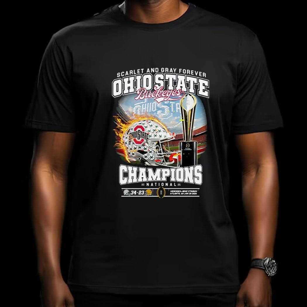 Scarlet And Gray Forever Ohio State 2025 Cfp National Champions Shirt