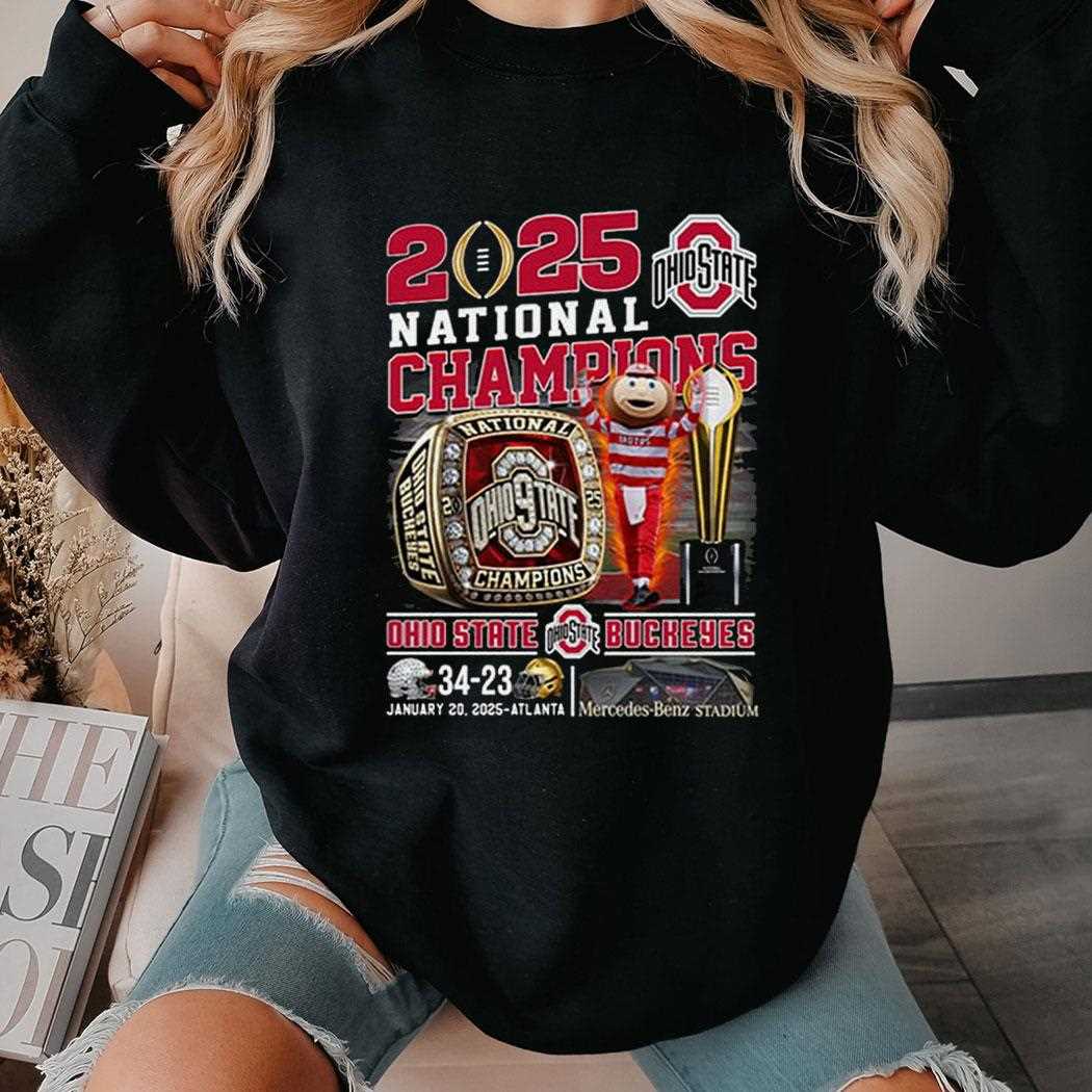 2025 National Champions Ohio State Two Sided Shirt