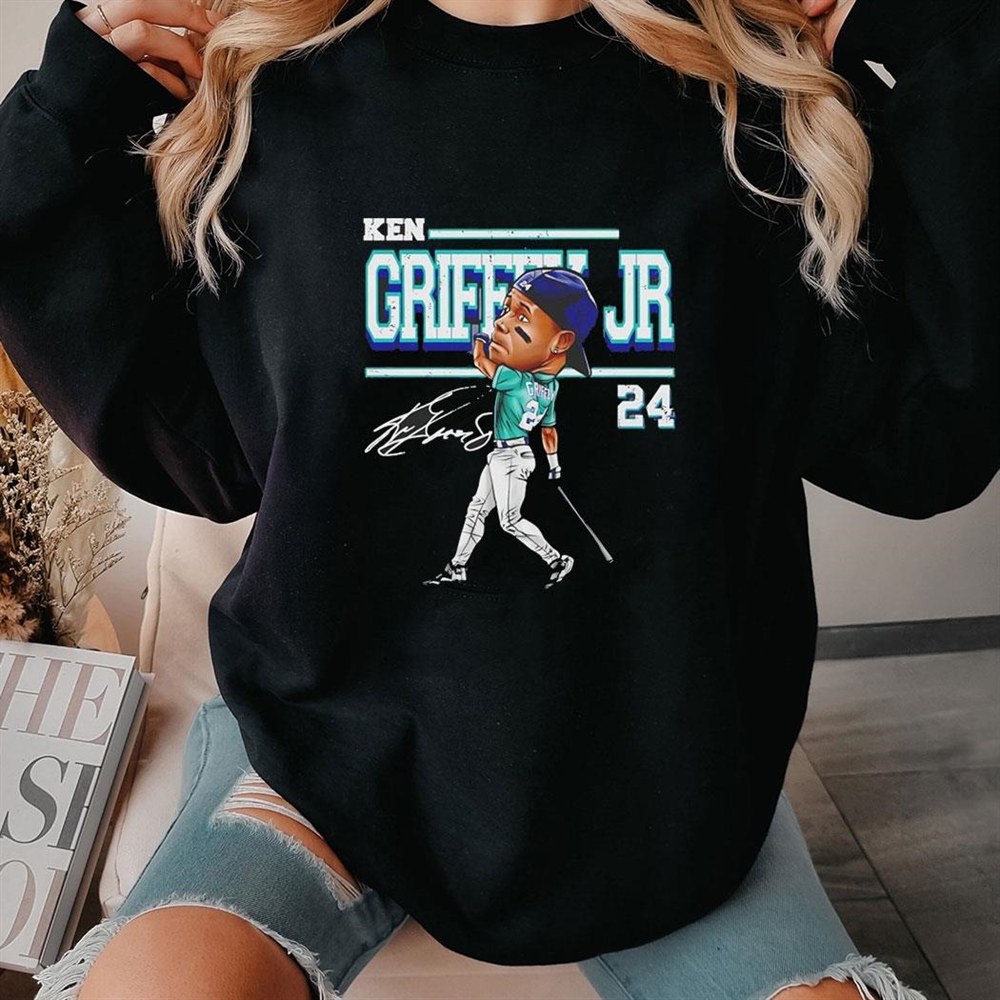 Ken Griffey Jr Seattle Derby Mlb Baseball Cartoon Signature Vintage Shirt