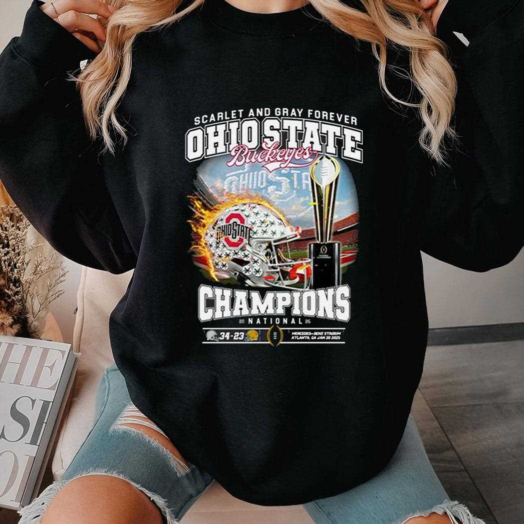 Scarlet And Gray Forever Ohio State 2025 Cfp National Champions Shirt