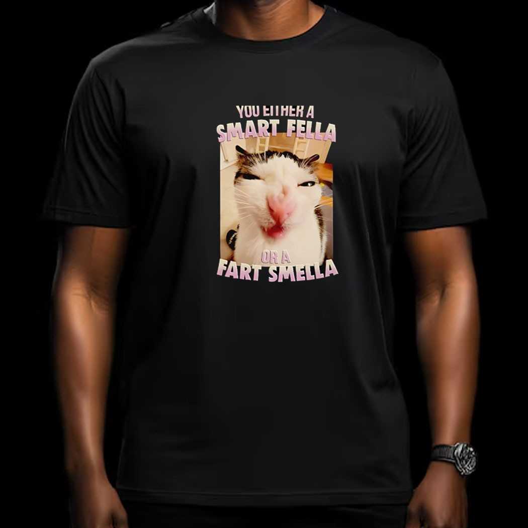 Cat You Either A Smart Fella Or A Fart Smella Shirt Cat You Either A Smart Fella Or A Fart Smella Shirt
