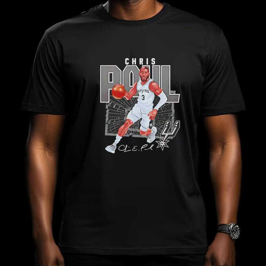 Chris Paul San Antonio Spurs Nba Basketball Shattered Signature Vintage Shirt