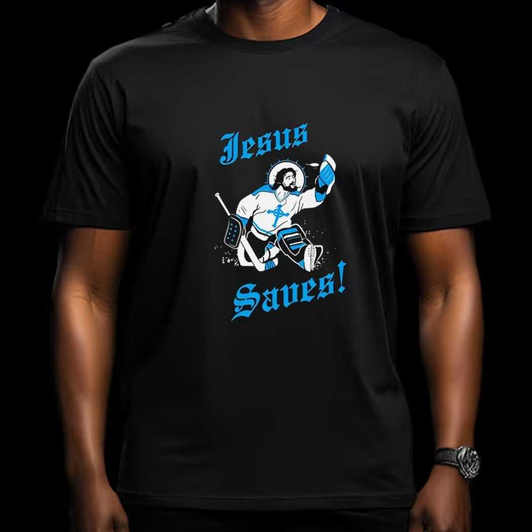 Jesus Plays Hockey Jesus Saves Christian Shirt