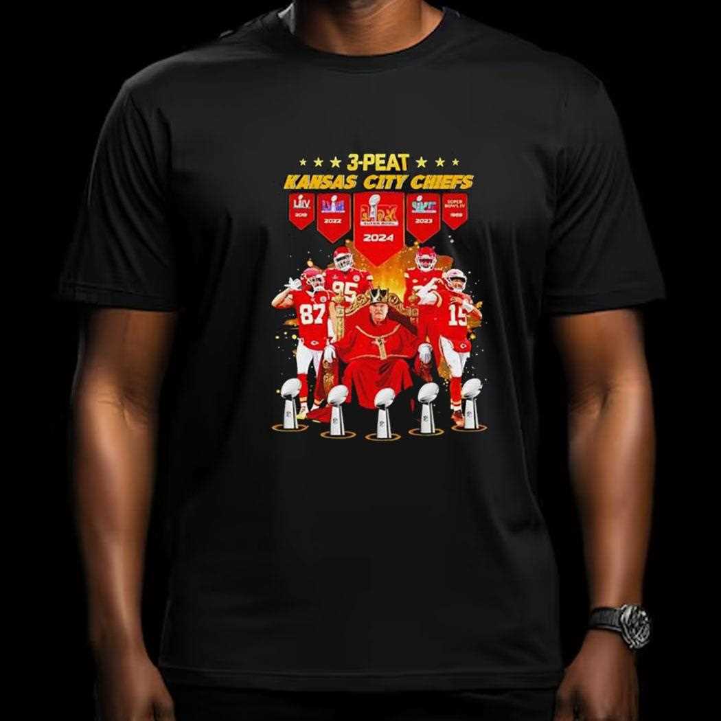 Kansas City Chiefs 3 Peat Super Bowl Lix Champions 2024 Shirt