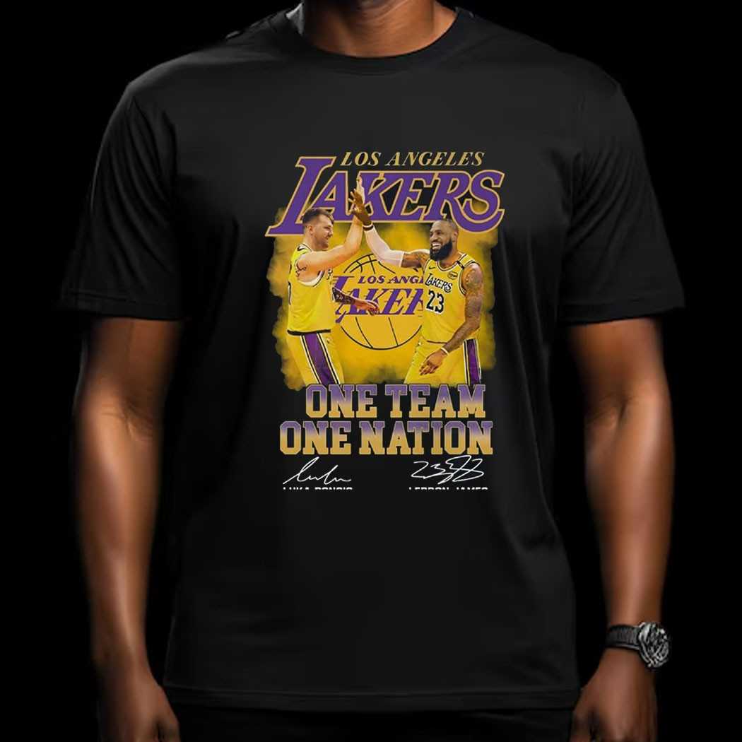 Los Angeles Lakers One Team One Nation Luka Doncic Lebron James Shirt