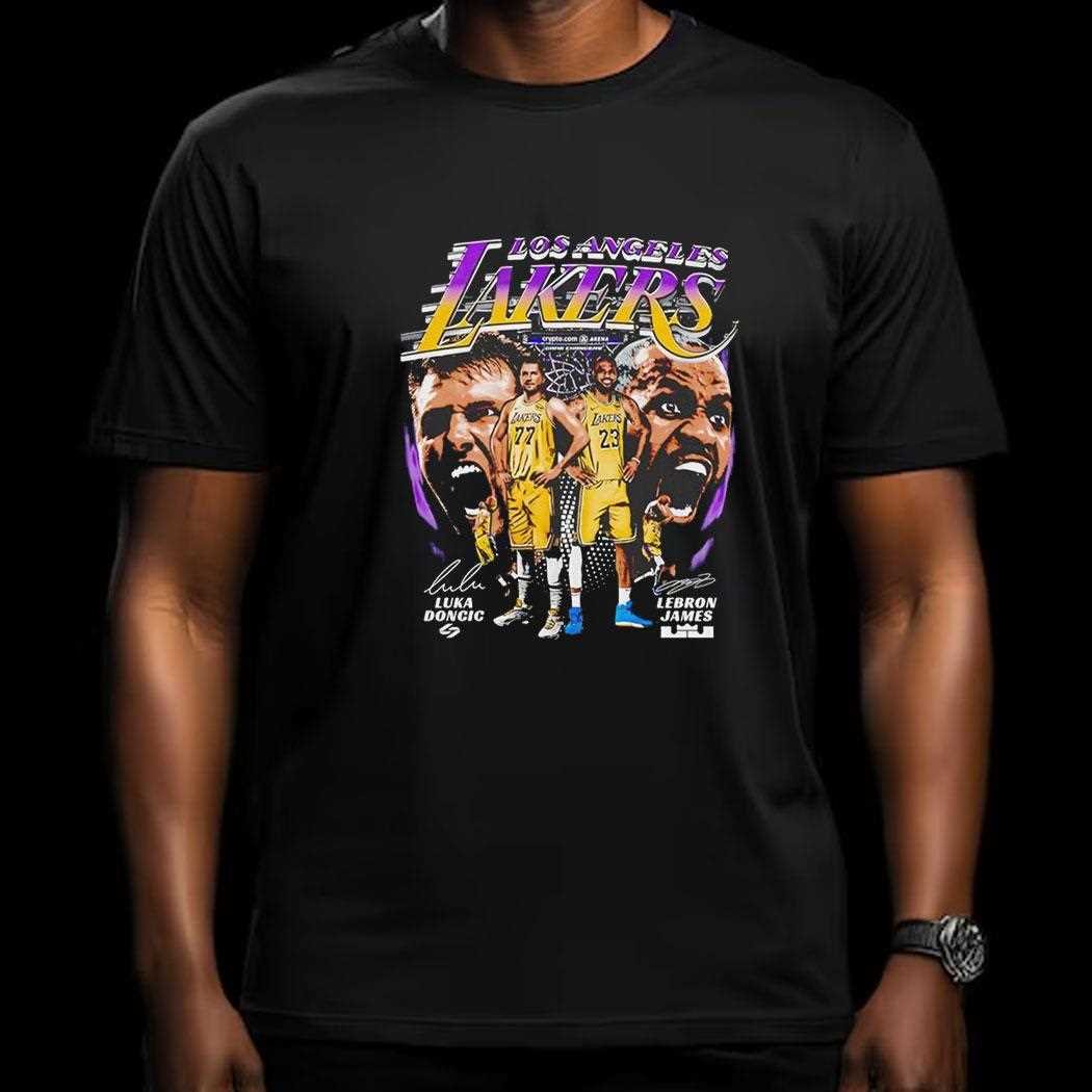 Luka Doncic And Lebron James Los Angeles Lakers Nba Basketball Graphic Shirt