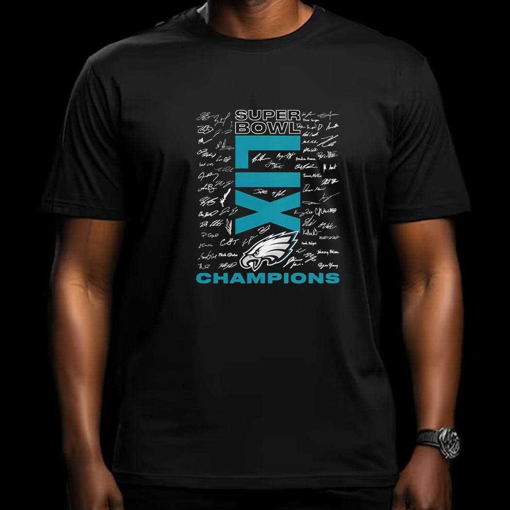 Philadelphia Eagles Super Bowl Lix Champions Roster Signing Shirt