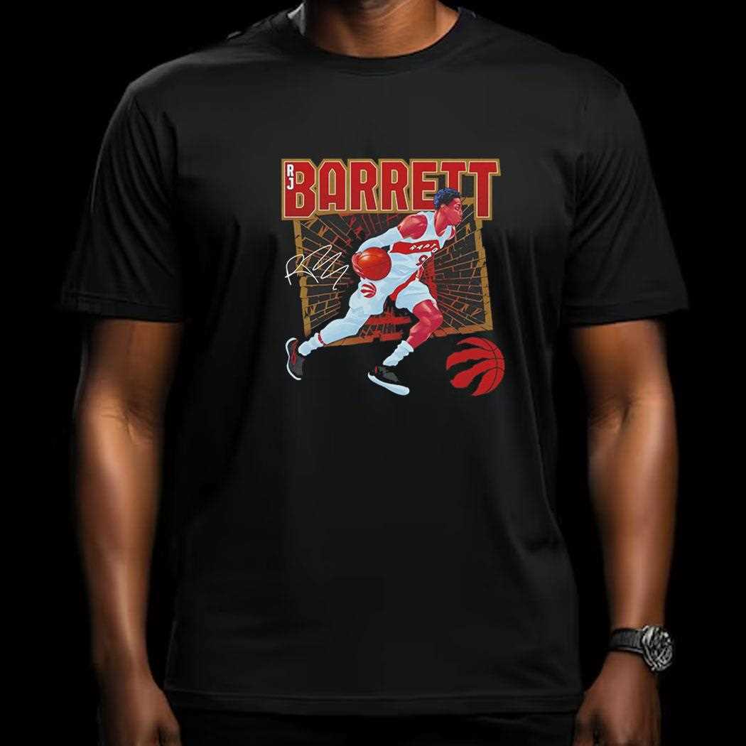 Rj Barrett Toronto Raptors Nba Basketball Shattered Signature Vintage Shirt