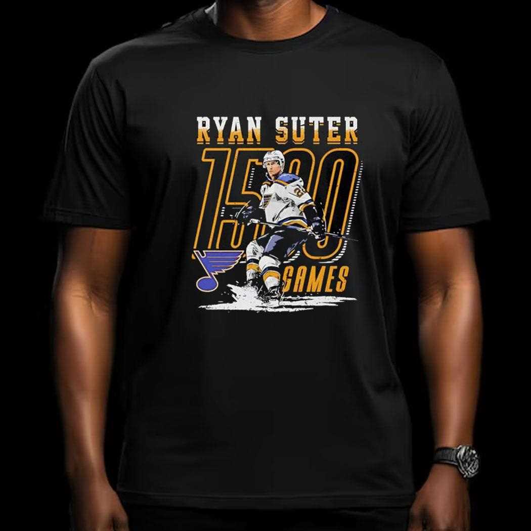 Ryan Suter St Louis Blues Hockey 1500th Game Shirt