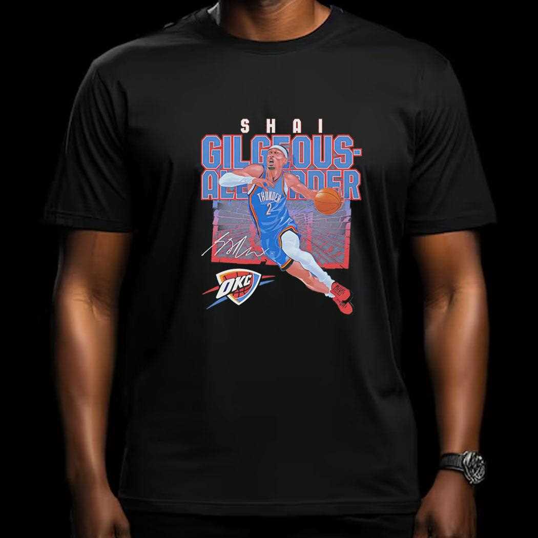 Shai Gilgeous Alexander Oklahoma City Thunder Nba Basketball Shattered Signature Vintage Shirt