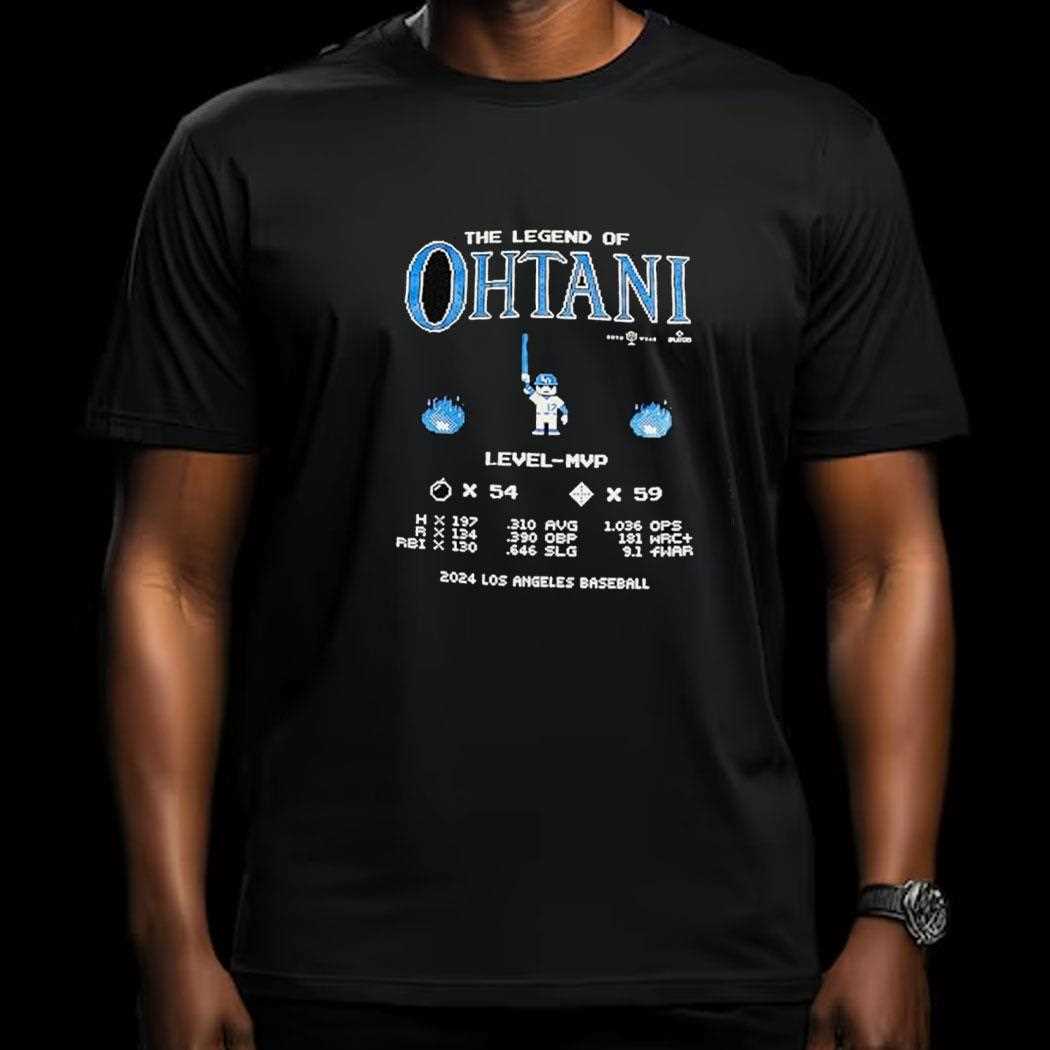 The Legend Of Shohei Ohtani Level Mvp Los Angeles Baseball Pixel Shirt