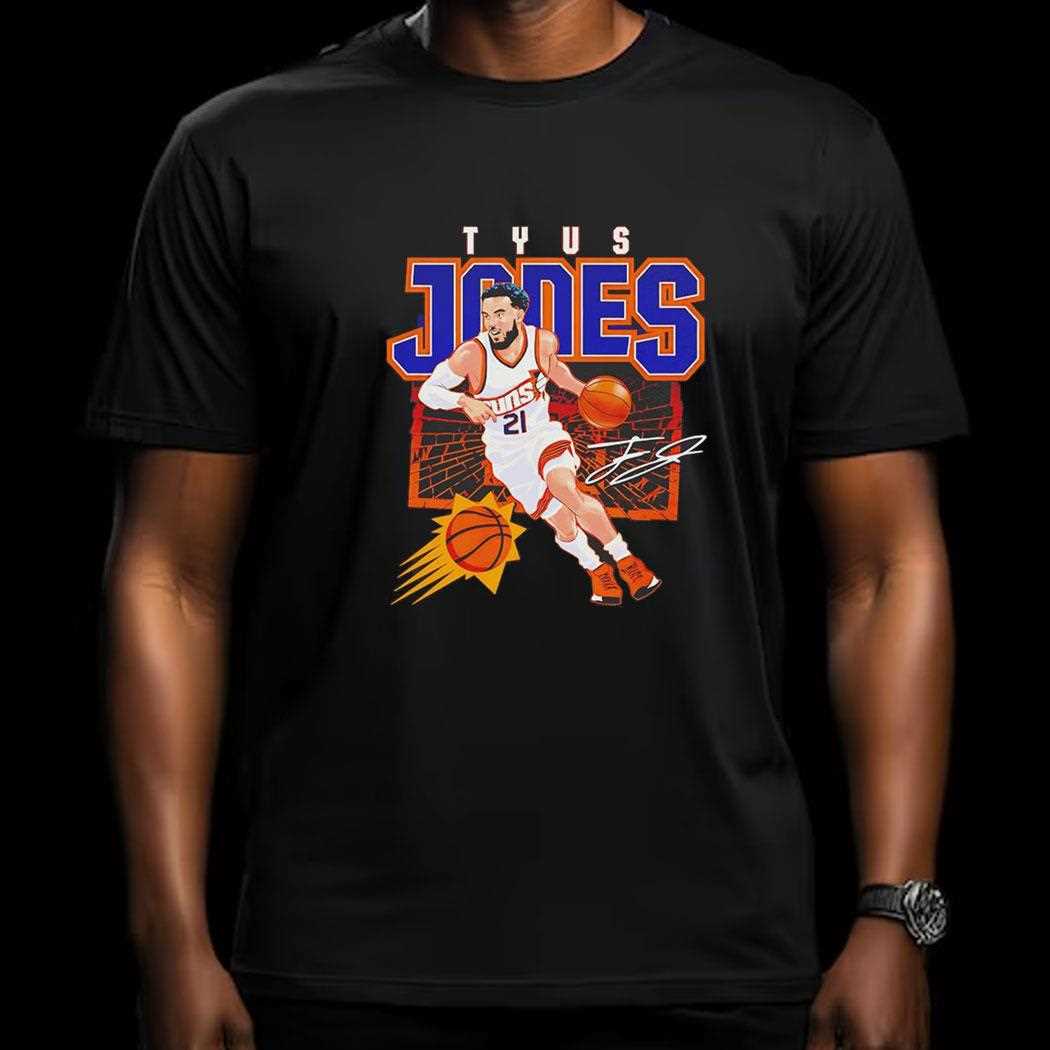 Tyus Jones Phoenix Suns Nba Basketball Shattered Signature Vintage Shirt