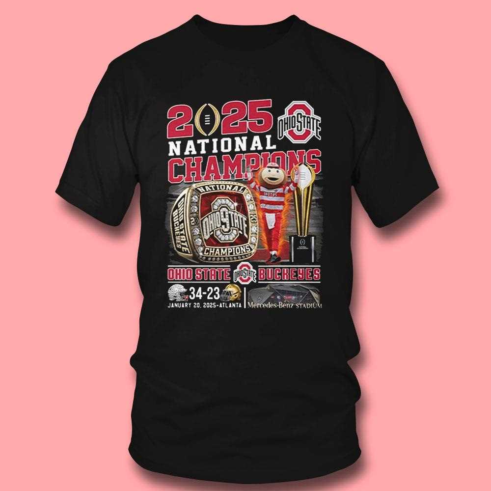2025 National Champions Ohio State Two Sided Shirt
