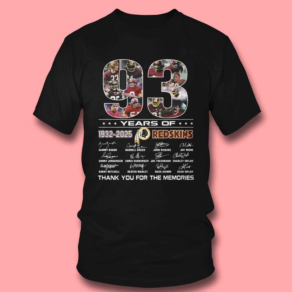93 Years Of 1932 2025 Redskins Thank You For The Memories Shirt