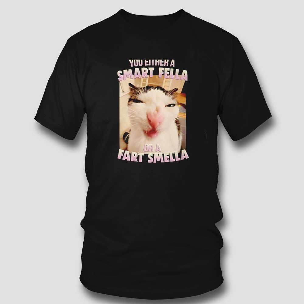 Cat You Either A Smart Fella Or A Fart Smella Shirt Cat You Either A Smart Fella Or A Fart Smella Shirt