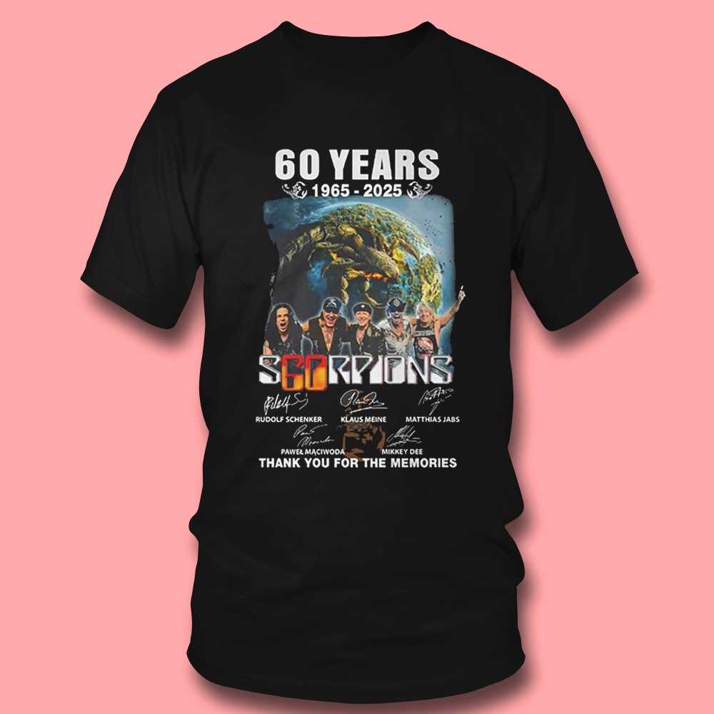 Scorpions 60th Anniversary 1965 2025 Thank You For The Memories Shirt