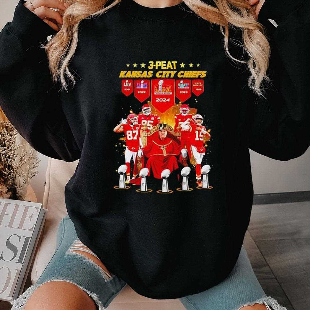 Kansas City Chiefs 3 Peat Super Bowl Lix Champions 2024 Shirt