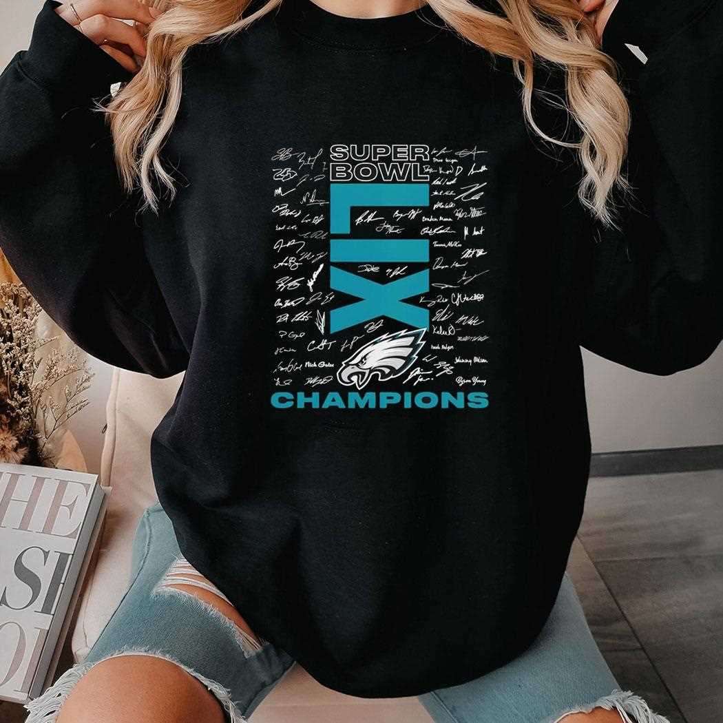 Philadelphia Eagles Super Bowl Lix Champions Roster Signing Shirt
