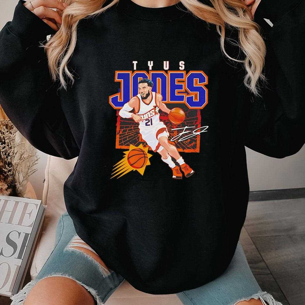 Tyus Jones Phoenix Suns Nba Basketball Shattered Signature Vintage Shirt