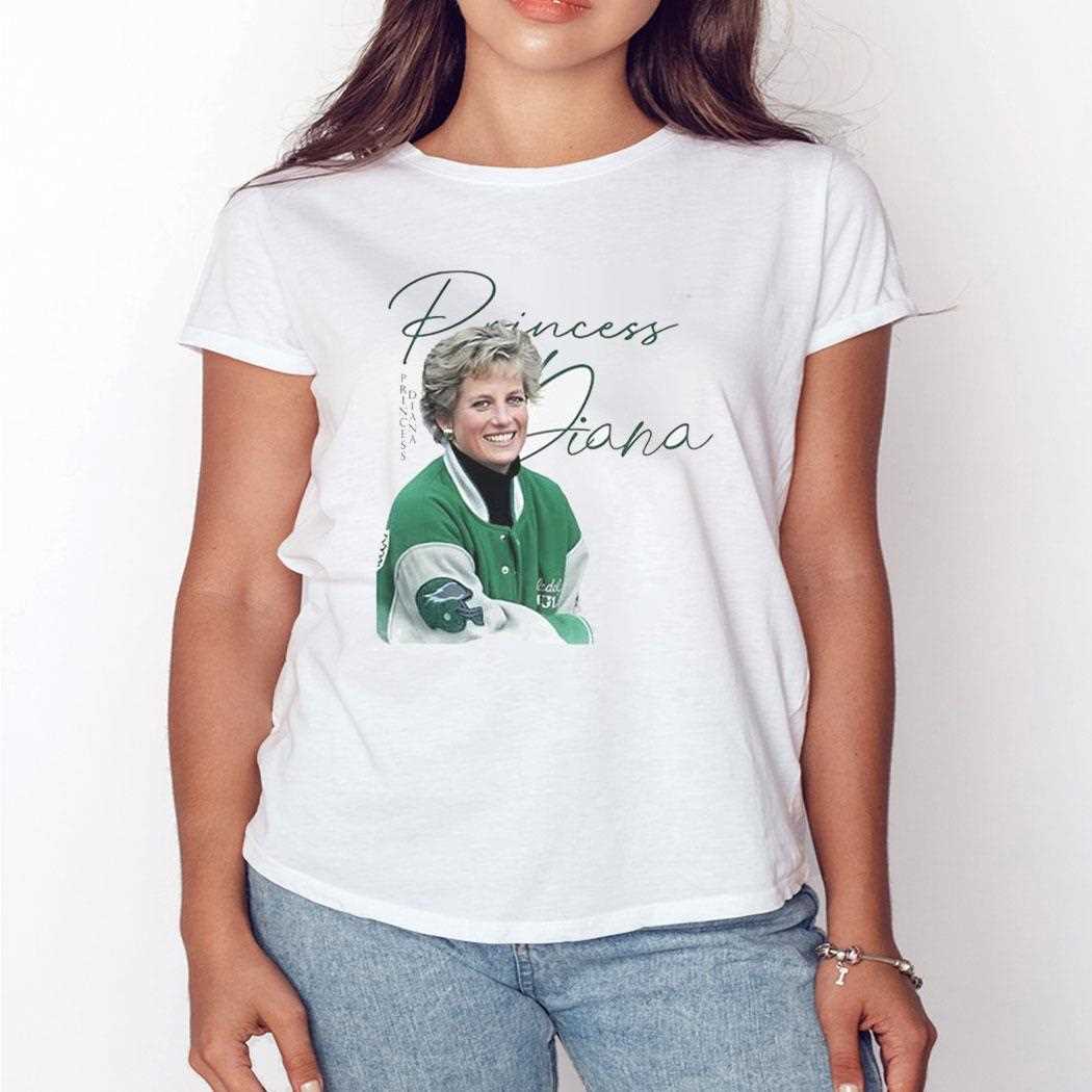 Princess Diana Wearing Philadelphia Eagles Football Jacket Shirt