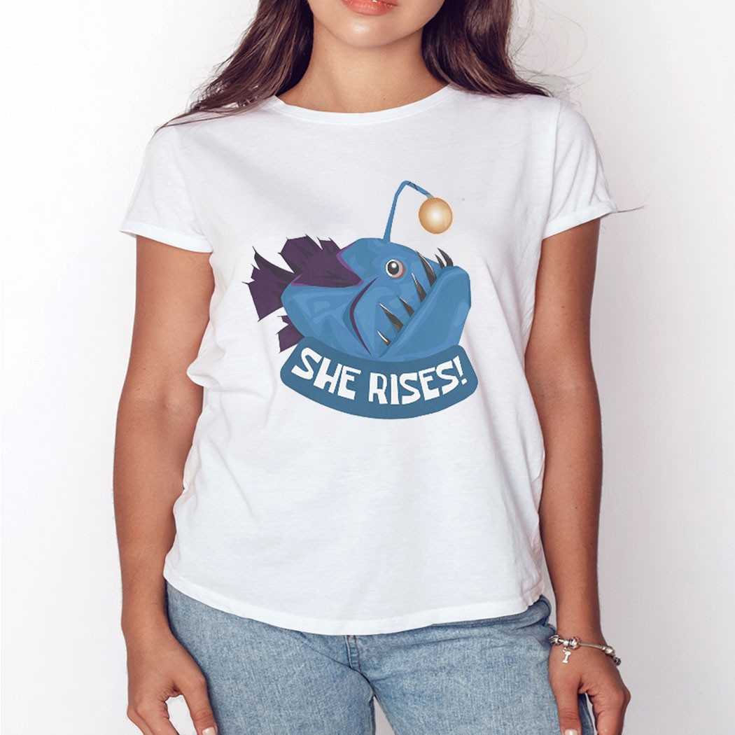 She Rises Angler Fish Shirt She Rises Angler Fish Shirt