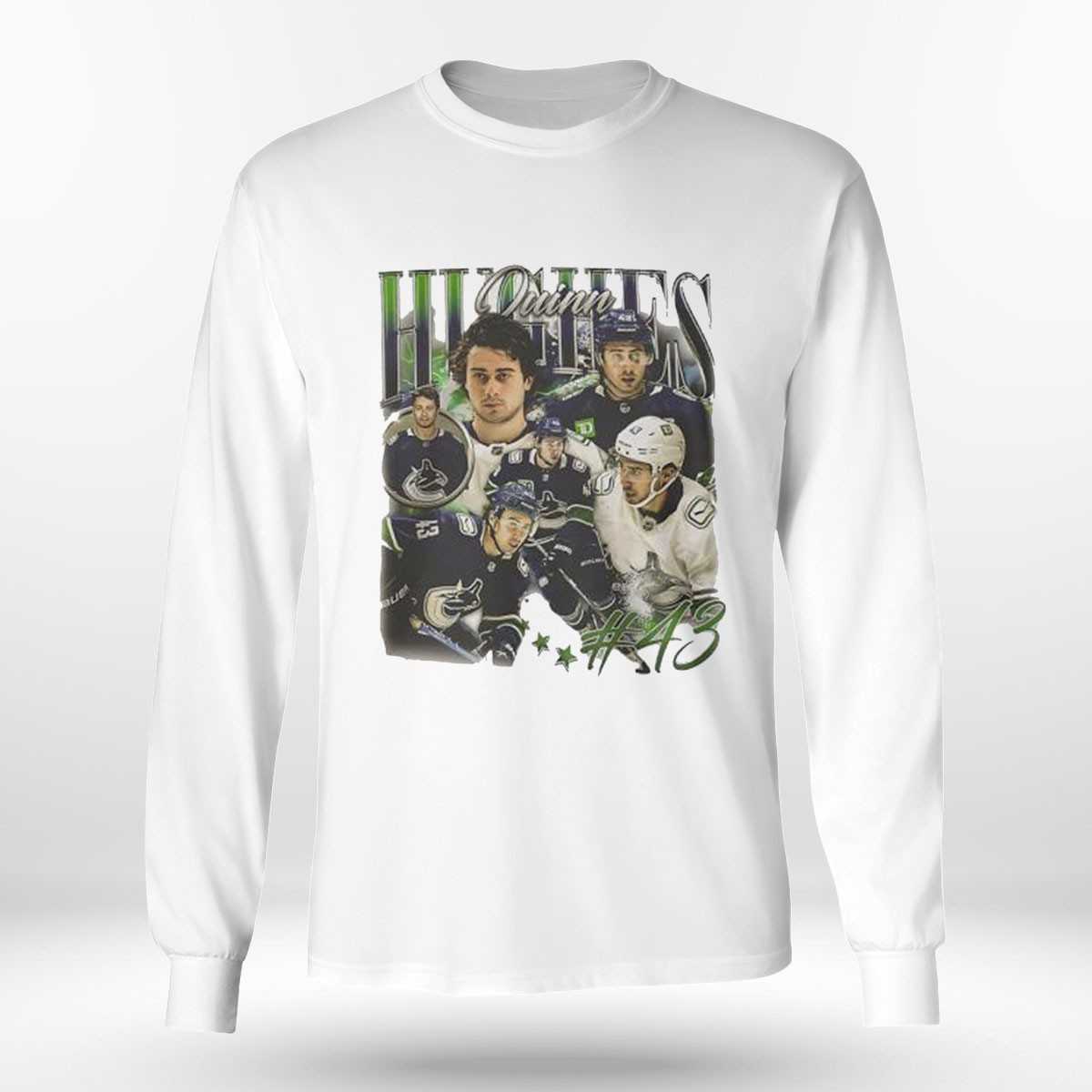Quinn Hughes 43 Vancouver Canucks Hockey Shirt Quinn Hughes 43 Vancouver Canucks Hockey Shirt