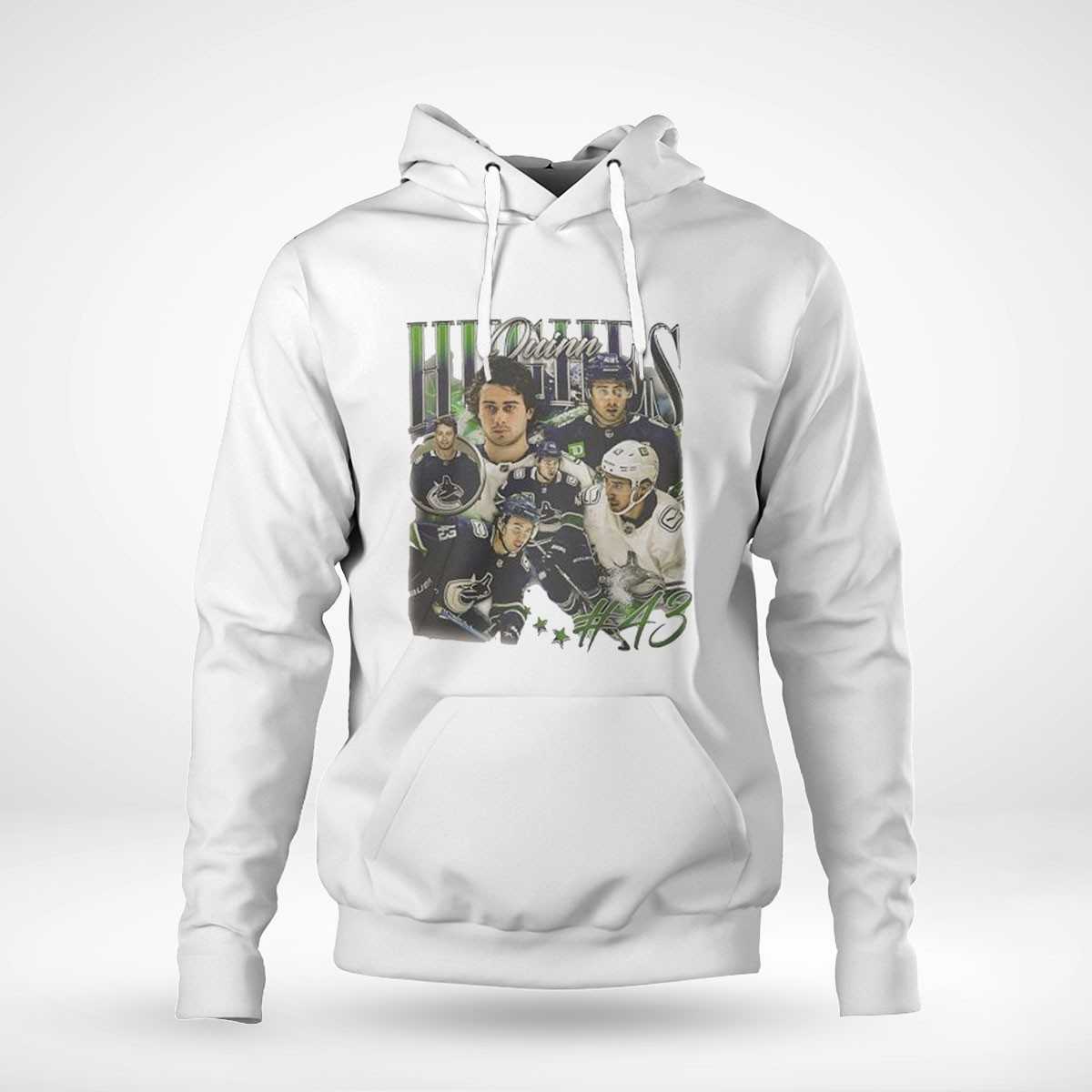 Quinn Hughes 43 Vancouver Canucks Hockey Shirt Quinn Hughes 43 Vancouver Canucks Hockey Shirt