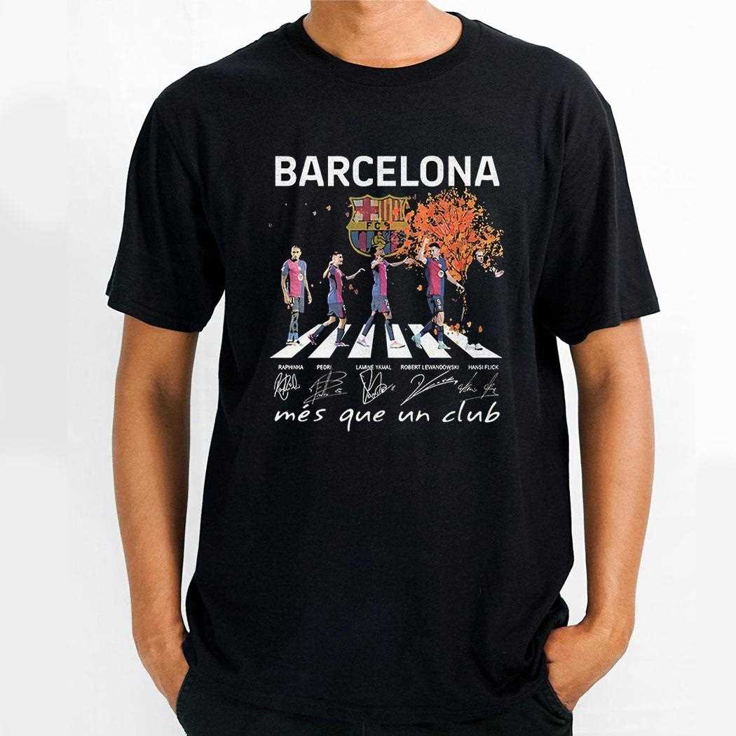 Barcelona Mes Que Un Club Abbey Road 2025 Signatures Shirt