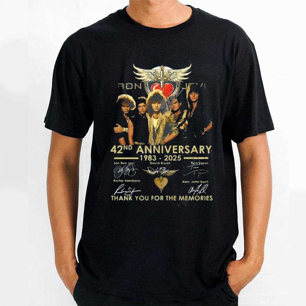 Bon Jovi 42nd Anniversary 1983 2025 Thank You For The Memories Shirt
