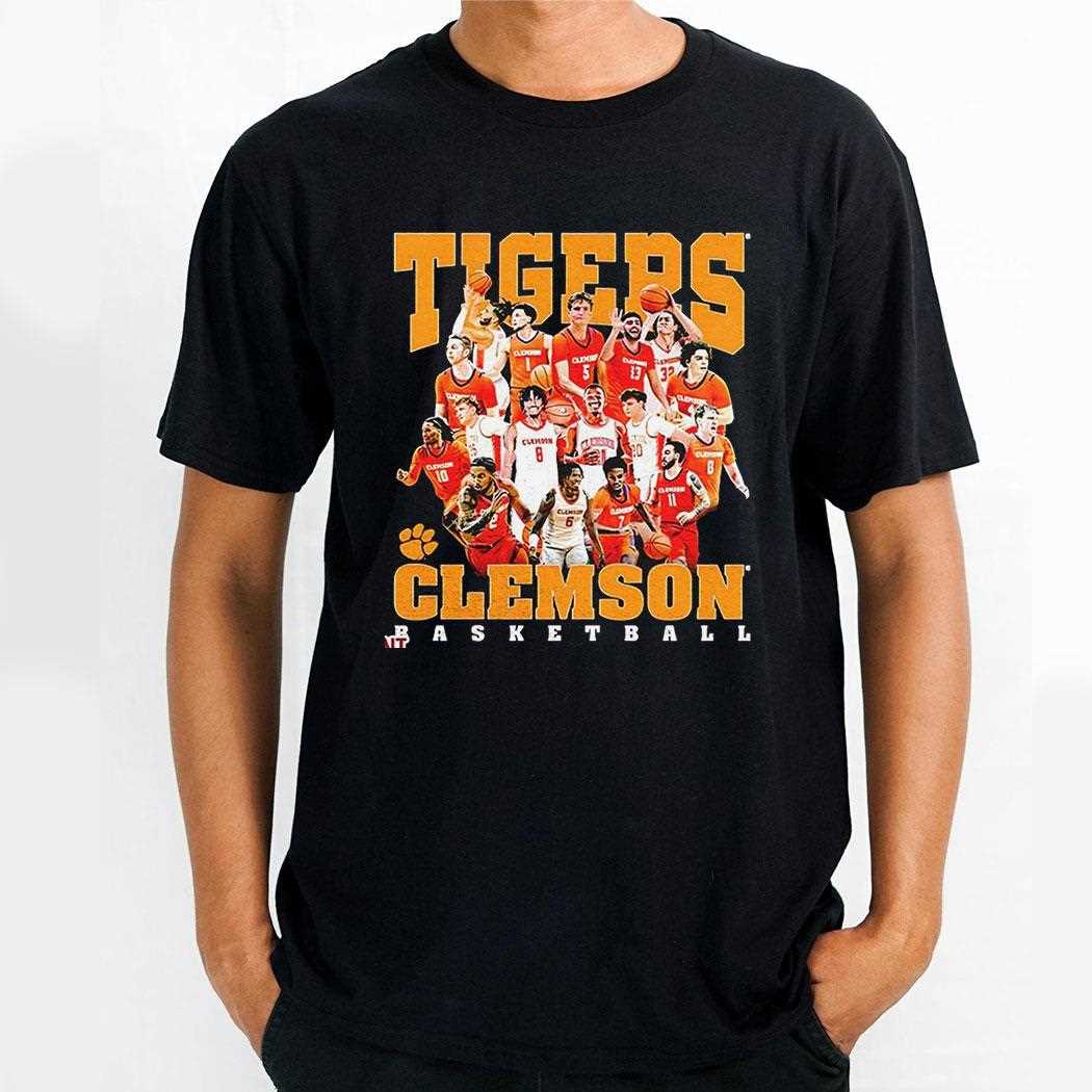 Clemson Tigers Mens Basketball Team Collage Shirt Clemson Tigers Mens Basketball Team Collage Shirt