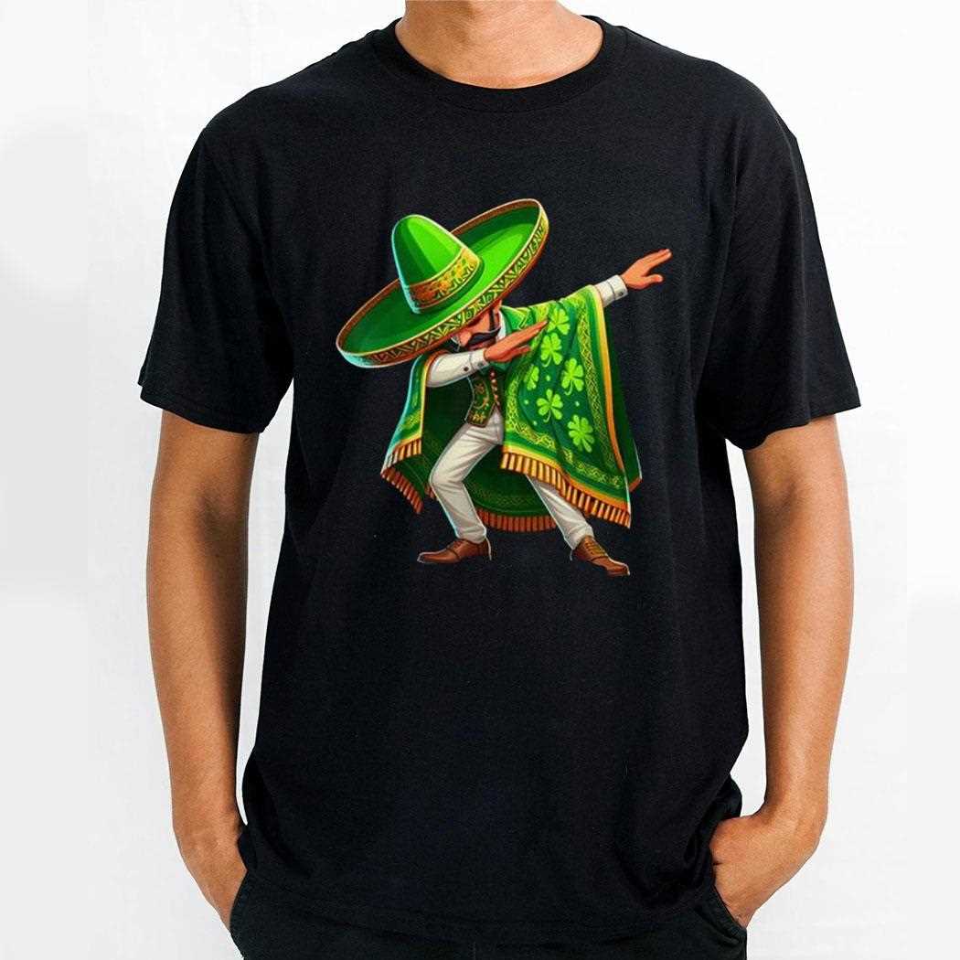 Funny Mexican St Patricks Day Shirt Mexican Irish Dabbing Boy