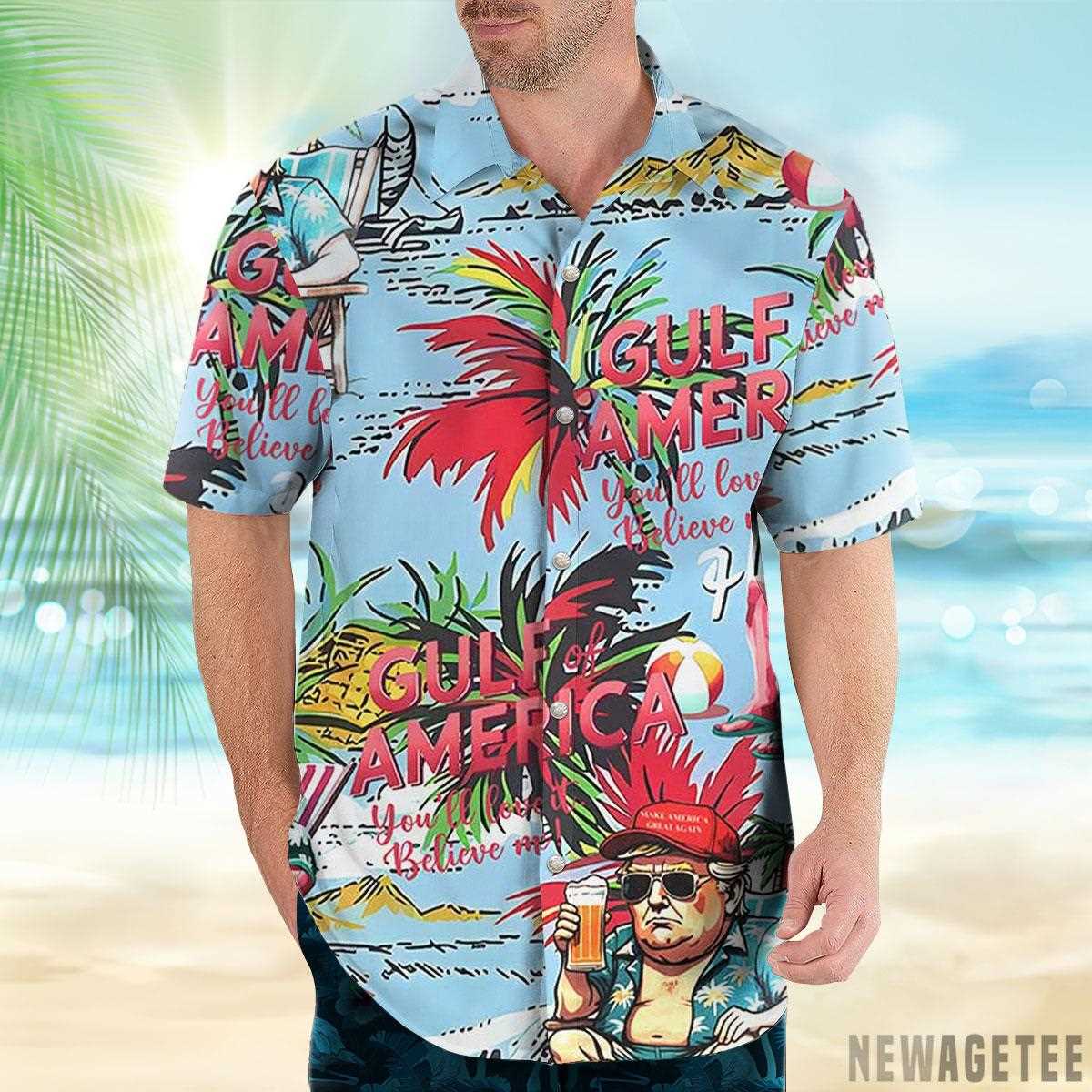 Funny Trump Gulf Of America You’ll Love It Believe Me Hawaiian Shirt Beach Shorts