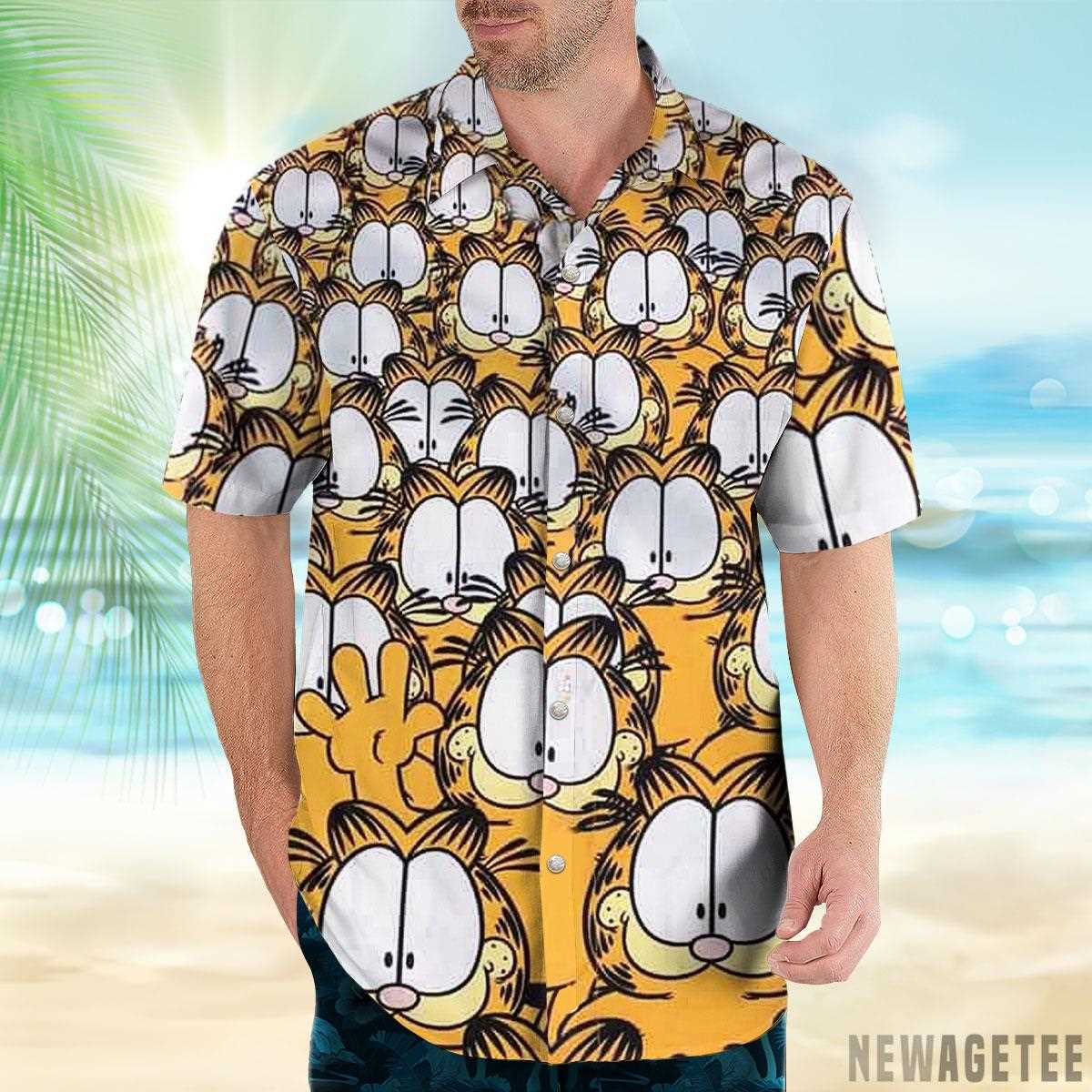 Garfield Love Me Feed Me Never Leave Me Hawaiian Shirt Beach Shorts