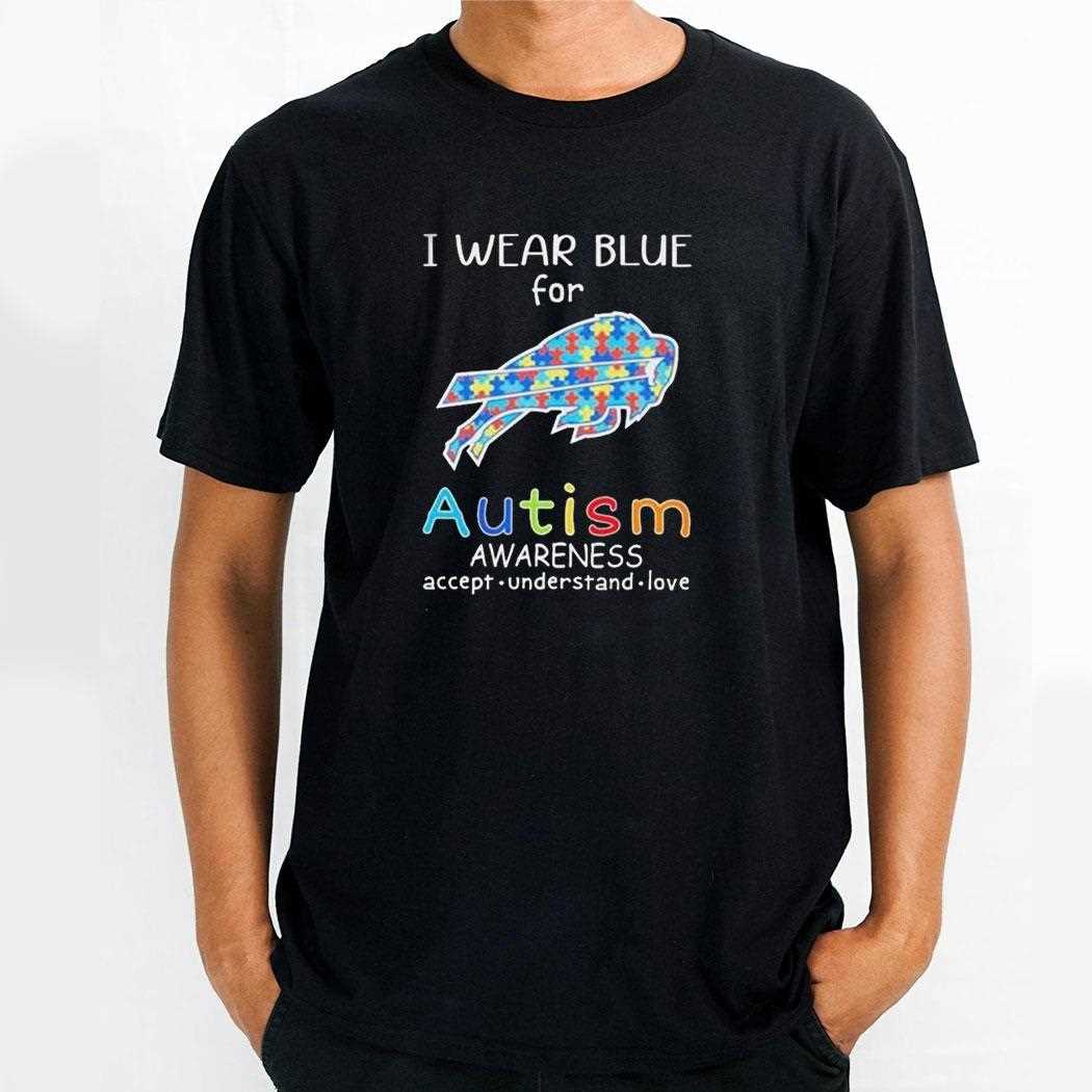 I Wear Blue For Autism Buffalo Bills Awareness Shirt