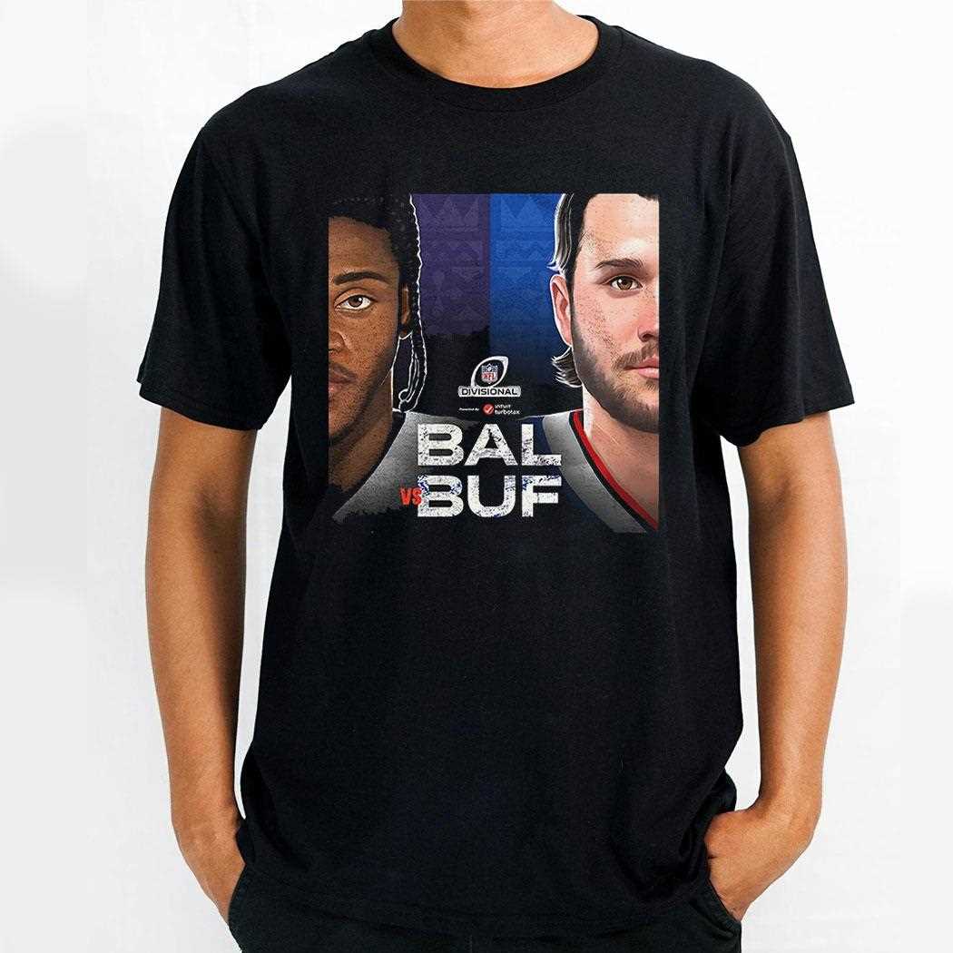 Josh Allen Buffalo Bills Vs Lamar Jackson Baltimore Ravens Nos Playoffs Da Nfl 2025 Shirt