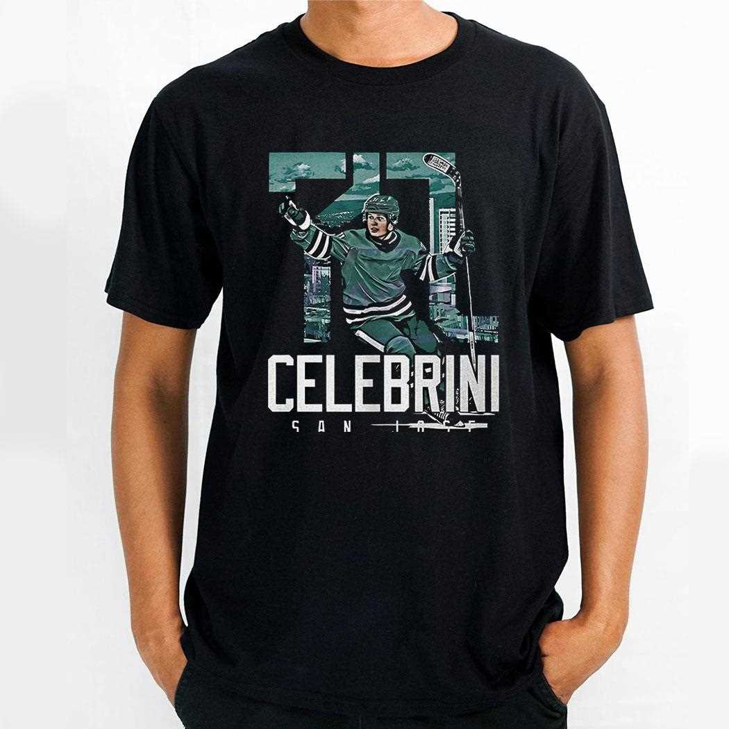 Macklin Celebrini 71 San Jose Sharks Landmark Nhl Hockey Player Graphic Shirt