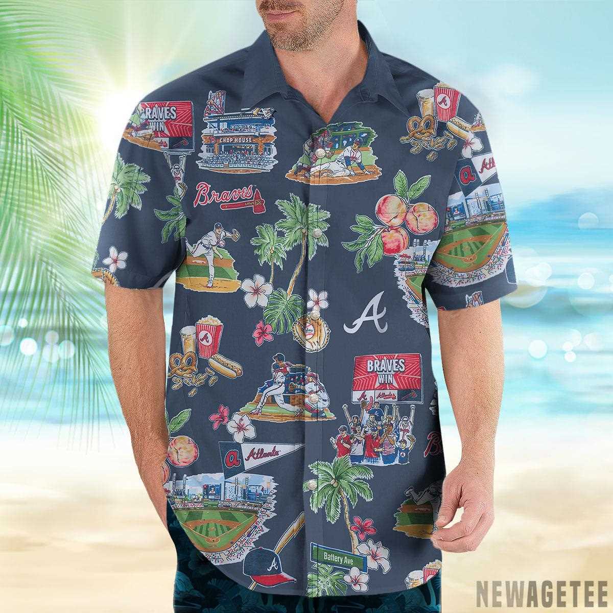Mlb Atlanta Braves Scenic Performance Hawaiian Shirt