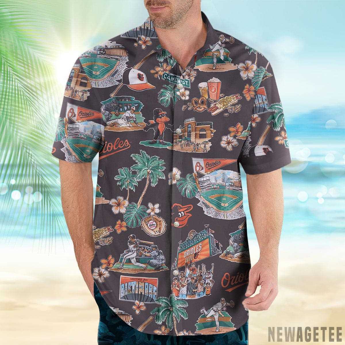 Mlb Baltimore Orioles Scenic Performance Hawaiian Shirt