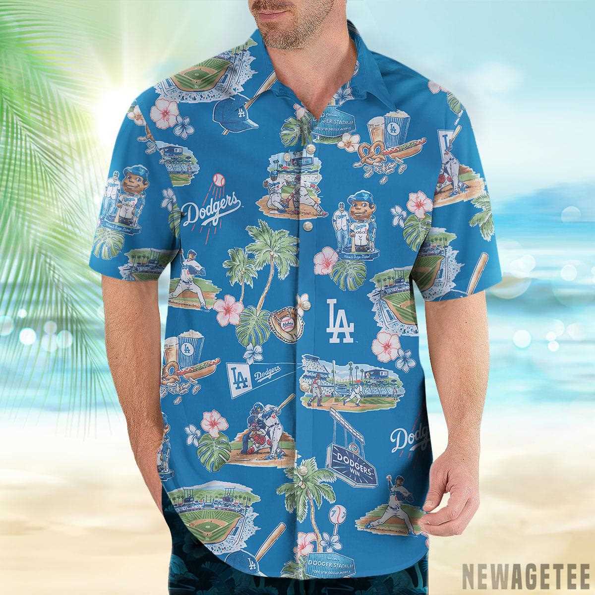 Mlb Los Angeles Dodgers Scenic Performance Hawaiian Shirt
