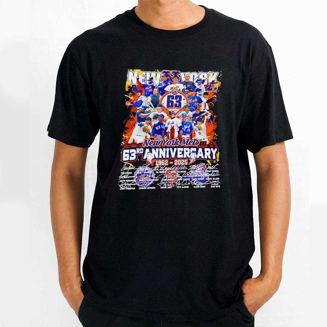 New York Mets 63rd Anniversary 1962 2025 Signatures Shirt