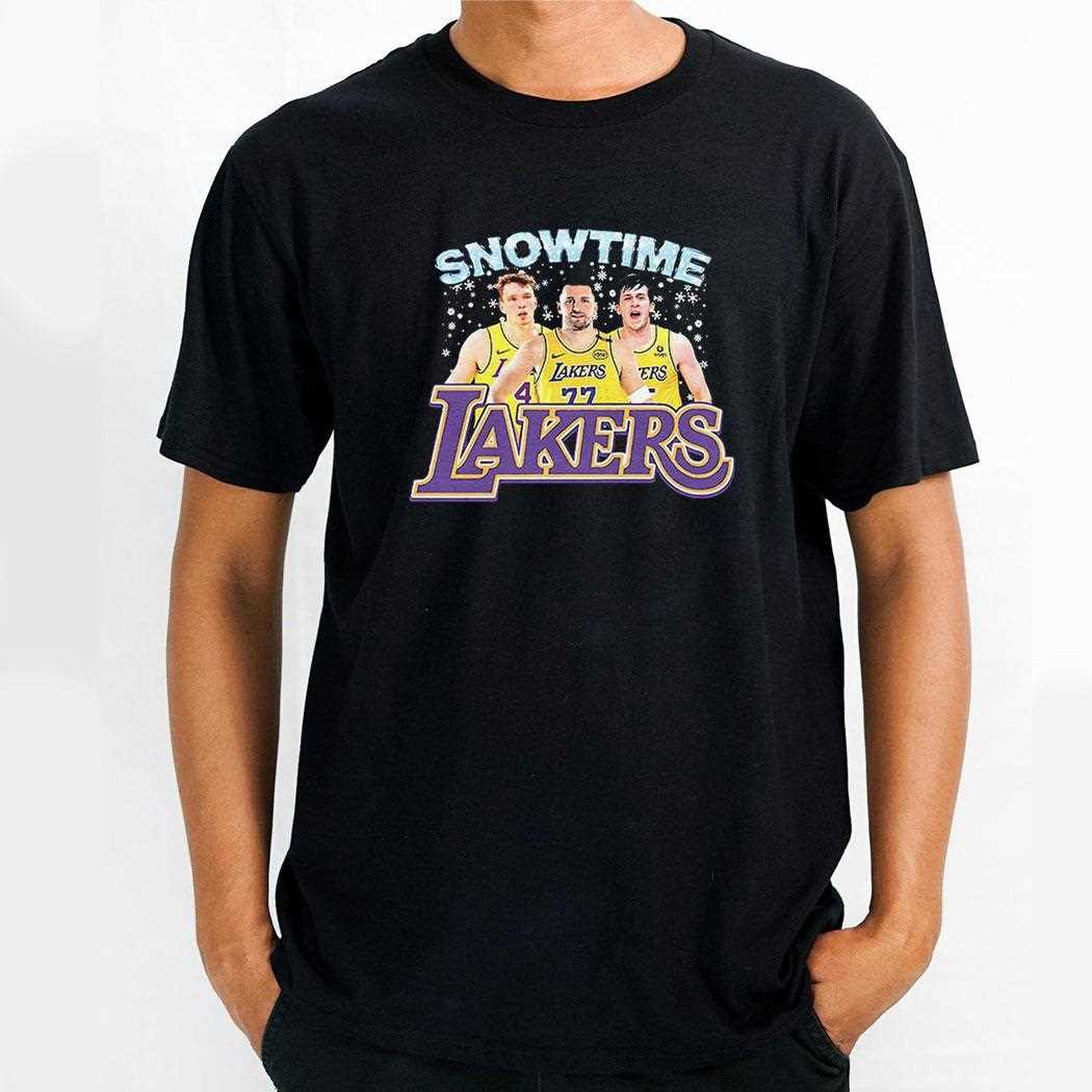 Snowtime Lakers Luka Doncic Austin Reaves Dalton Knecht Shirt
