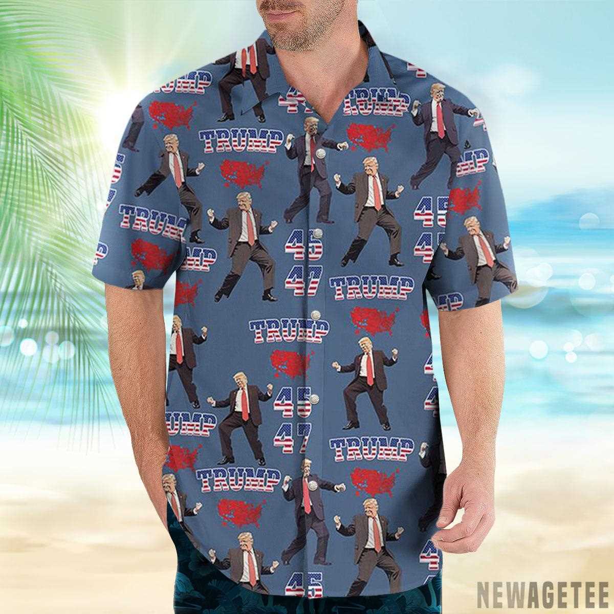 Trump 45-47 Us Presidential Hawaiian Shirt Beach Shorts