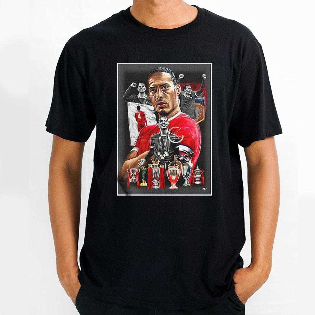 Virgil Van Dijk Featuring All His Trophies He Won Shirt