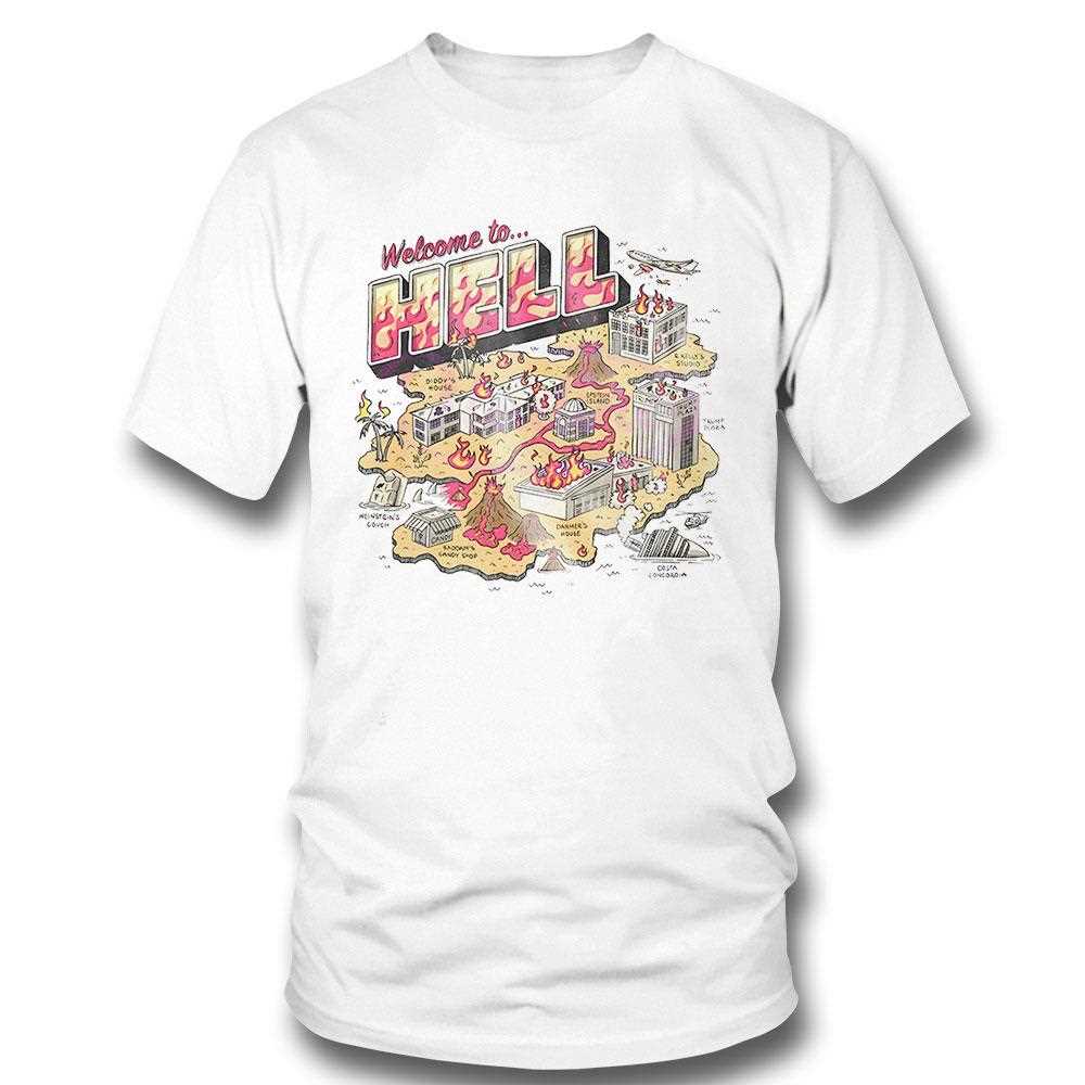 Welcome To Hell A Fiery Map Adventure Cartoon Shirt