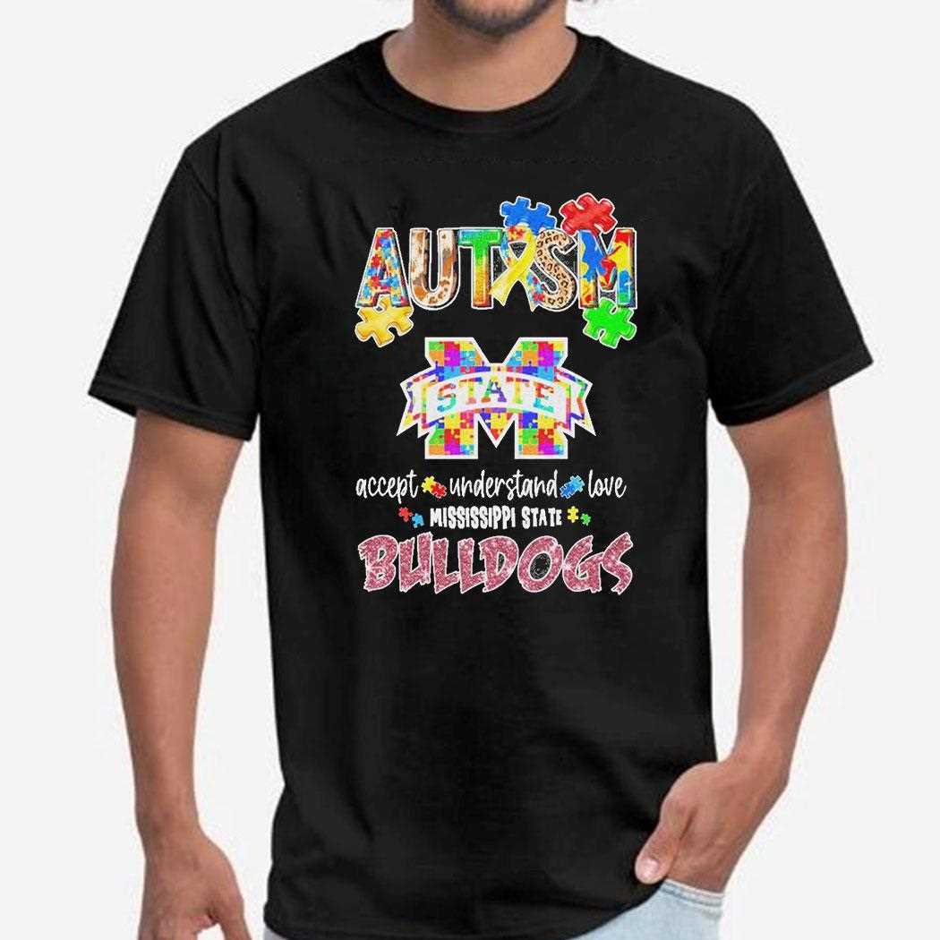 Autism Accept Understand Love Mississippi State Bulldogs Diamond Shirt