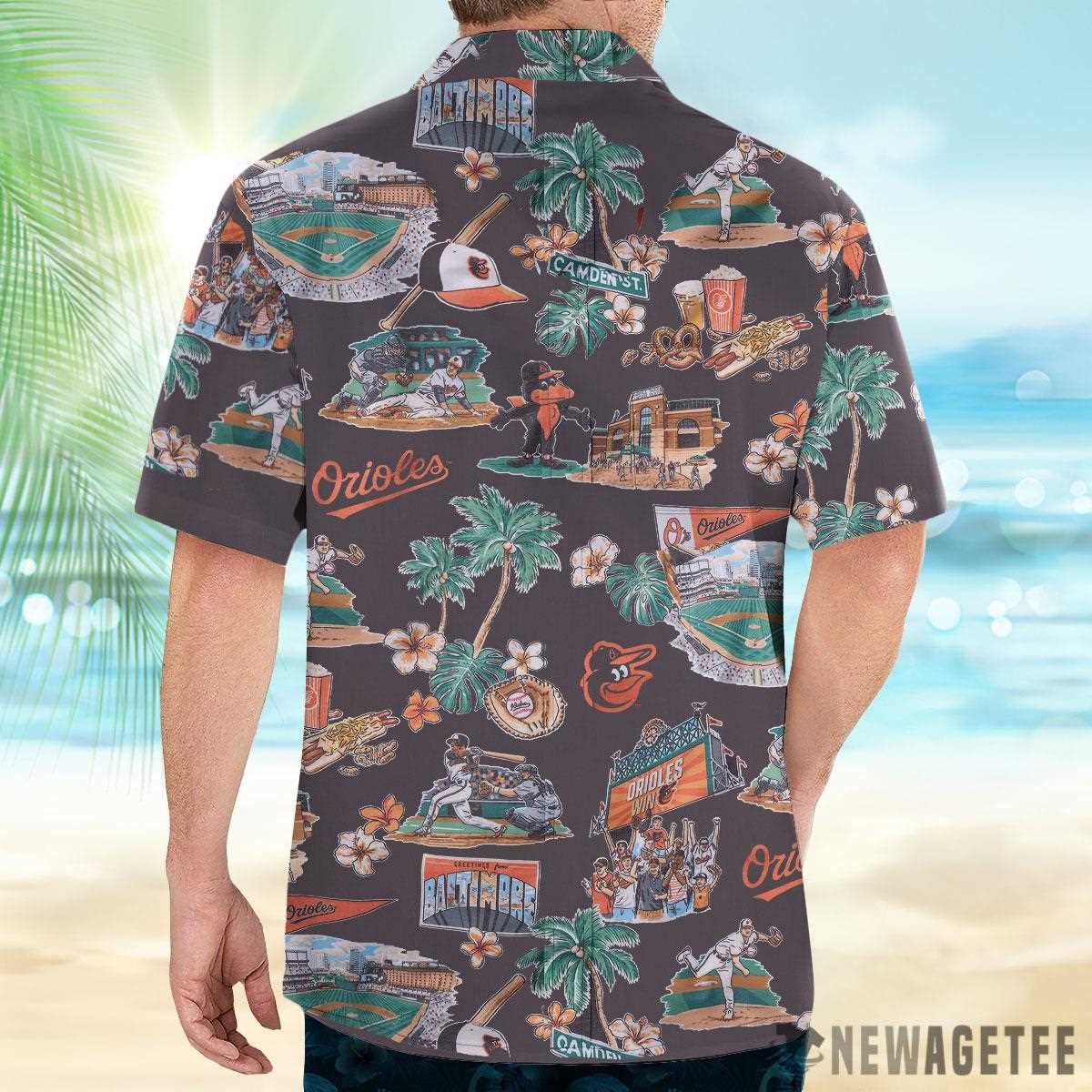 Mlb Baltimore Orioles Scenic Performance Hawaiian Shirt
