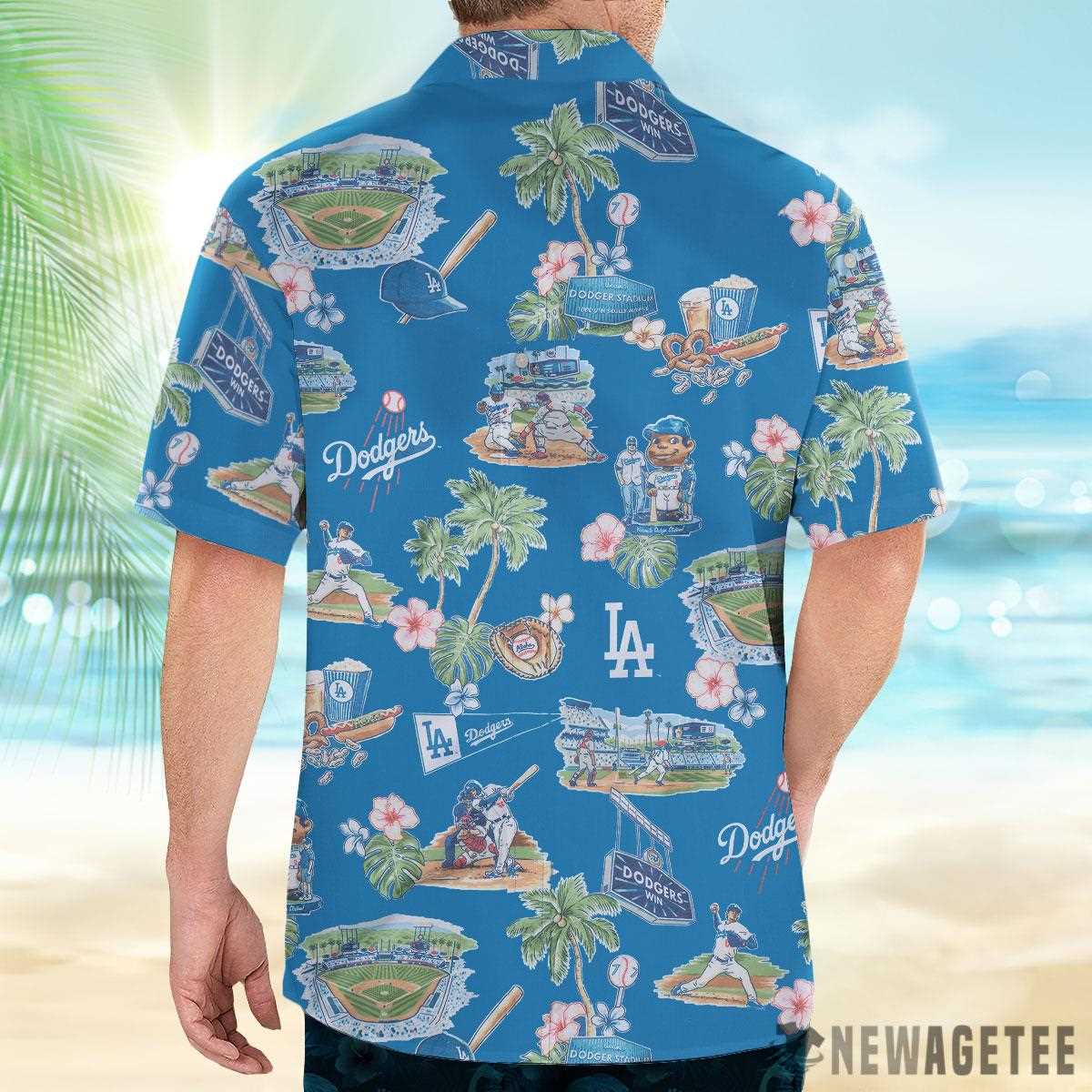 Mlb Los Angeles Dodgers Scenic Performance Hawaiian Shirt