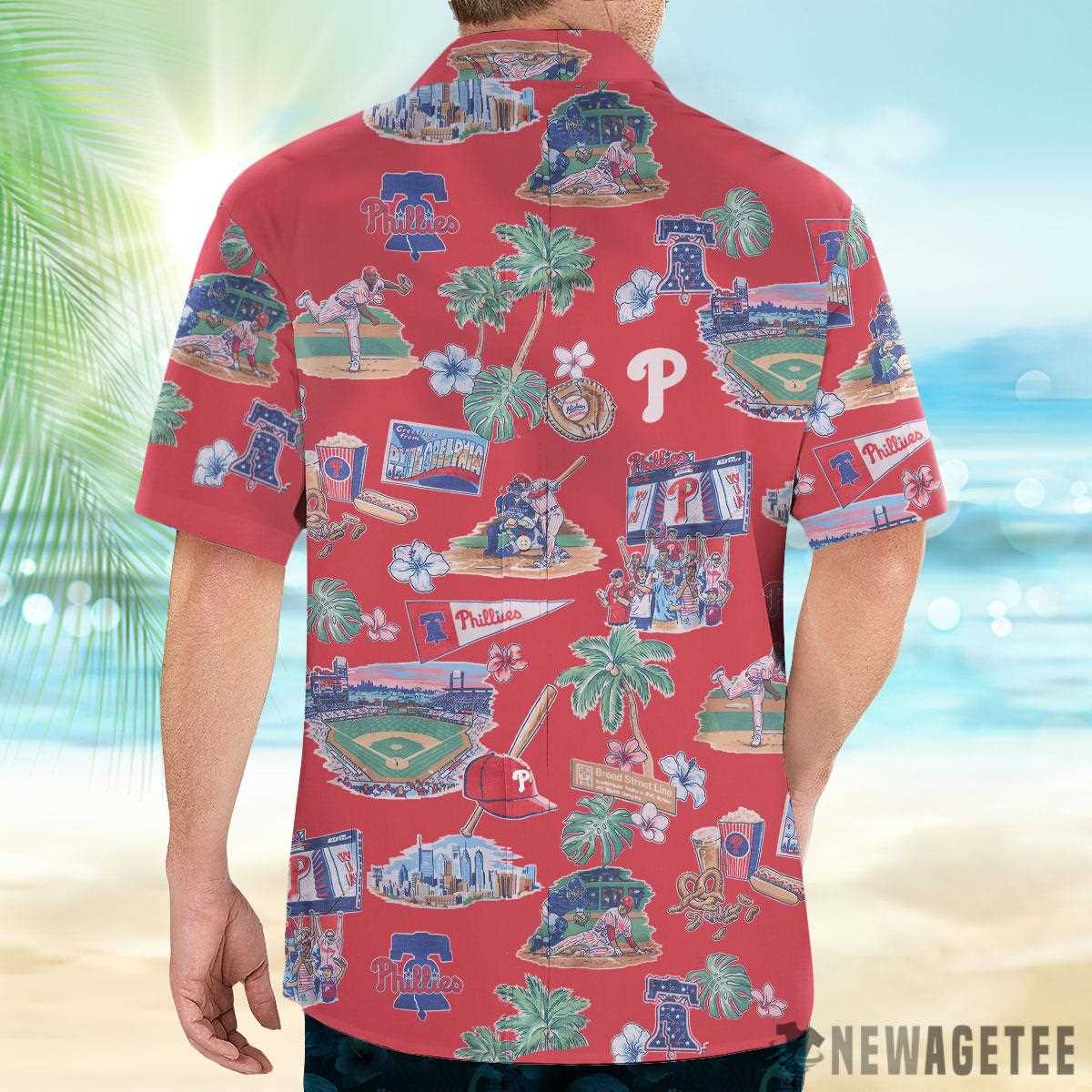Mlb Philadelphia Phillies Scenic Performance Hawaiian Shirt