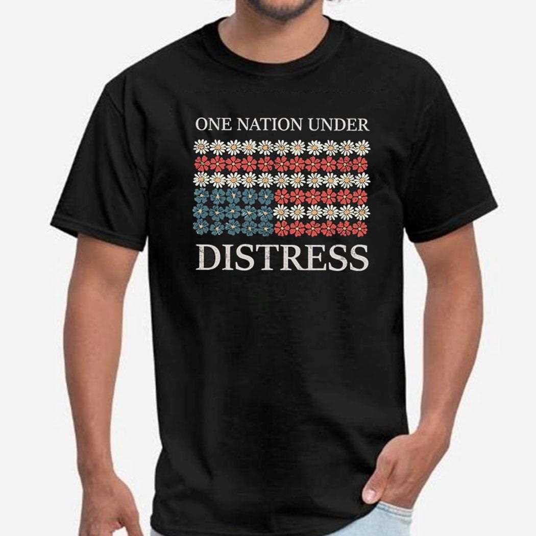 Retro One Nation Under Distress Amercica Shirt